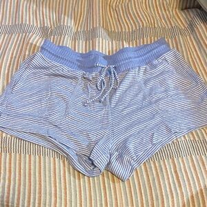 Stars Above Blue and White Striped Pajama Shorts